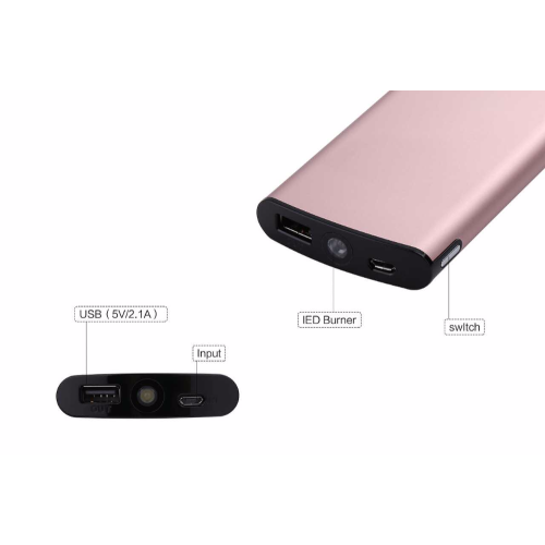 Hot selling newest Portable aluminum portable power bank 8000mah with LED torch